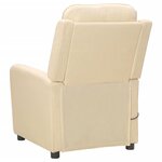 vidaXL Fauteuil de massage Crème Tissu