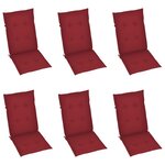 vidaXL Chaises inclinables de jardin lot de 6 et coussins Bois acacia