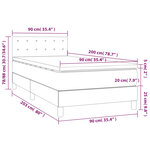 vidaXL Sommier à lattes de lit avec matelas Noir 90x200 cm Tissu