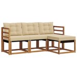 vidaXL Ensemble de canapés d'extérieur 4 Pièces Naturel et Beige