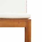 vidaXL Chaises de jardin sans accoudoirs avec coussins - Pack de 2 en bois d'acacia massif