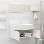 vidaXL Ensemble de meubles de salle de bain 2 Pièces blanc brillant