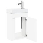 vidaXL Meuble de salle de bain avec robinet Blanc 40 5 x 22 5 x 62 cm