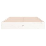 vidaXL Cadre de lit Blanc Bois massif 150x200 cm Très grand