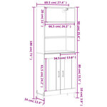vidaXL Buffet haut Blanc 69 5x34x180 cm Bois d'ingénierie