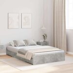 vidaXL Cadre de lit avec rangement avec tiroir Gris béton 120 x 190 cm