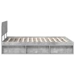 vidaXL Cadre de lit avec tête de lit Béton 160 x 200 cm Pin massif