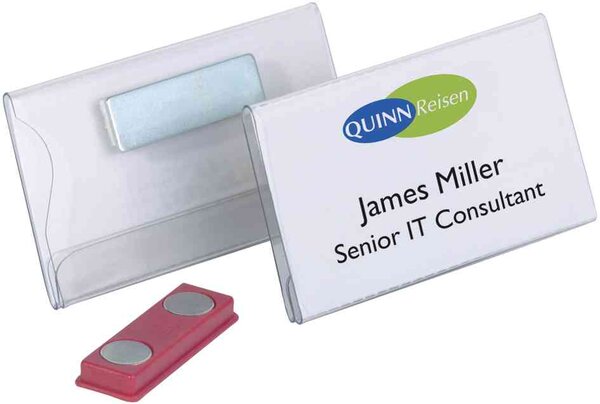 badge avec aimant DURABLE  90 x 54 mm  transparent DURABLE