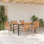 vidaXL Ensemble de salle à manger pour jardin 7 Pièces Beige et Marron