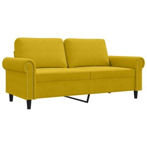 vidaXL Canapé à 2 places Jaune 140 cm Velours