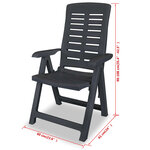 vidaXL Mobilier de bistro 3 Pièces Plastique Anthracite
