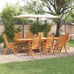 vidaXL Ensemble de salle à manger pour jardin 9 Pièces Marron