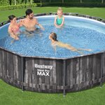 Piscine - BESTWAY Piscine hors sol ronde Steel Pro Max 366x100cm (effet bois)