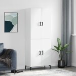 vidaXL Buffet haut Blanc 69 5x34x180 cm Bois d'ingénierie