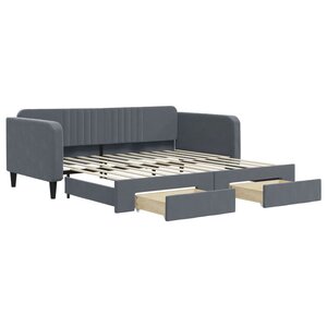 vidaXL Lit de jour avec gigogne et tiroirs sans matelas 100x200 cm