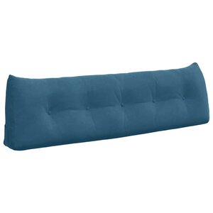 vidaXL Coussin de Dos Bleu 160 x 24 x 50 cm Velours