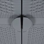 vidaXL Armoire de rangement de jardin gris 65x45x172 cm PP rotin