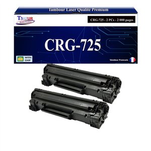 T3AZUR - 2x Toners compatibles avec Canon 728/ 725/ 726 pour Canon MF-4550D  MF-4570DN  MF-4580 Noir - 2 000p