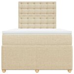 vidaXL Sommier à lattes de lit avec matelas Crème 120x200 cm Tissu