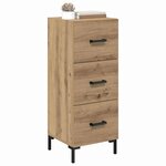 vidaXL Buffet Chêne artisanal 34 5 x 34 x 90 cm Bois d'ingénierie
