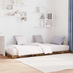 vidaXL Cadre de lit surélevé Chêne fumé 86 5 x 190 cm