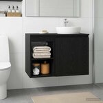 vidaXL Meuble de Salle de Bain In-between Chêne noir 30 x 35 x 50 cm