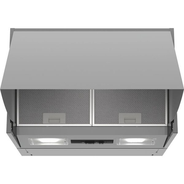Hotte escamotable bosch - l 60 cm - argent - evacuation / recyclage - 625 m³/h - 70 db - 3 vitesses d'aspiration