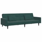 vidaXL Canapé-lit à 2 places avec repose-pied vert foncé velours