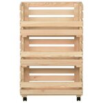 vidaXL Chariot à légumes 37x30x80 cm Bois de pin solide