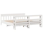 vidaXL Cadre de lit sans matelas blanc 200x200 cm bois massif de pin