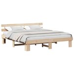 vidaXL Cadre de lit avec tête de lit Naturel 200 x 200 cm Pin massif