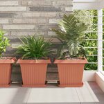 vidaXL Pots de plantes 24 Pièces Rouge brique 33 x 33 x 26 cm Plastique
