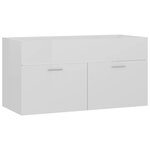 Vidaxl ensemble de meubles de salle de bain blanc brillant aggloméré