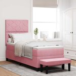 vidaXL Lit à ressorts avec matelas Rose 80 x 200 cm Velours