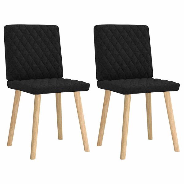 vidaXL Chaises à manger lot de 2 noir tissu