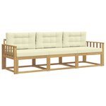 vidaXL Ensemble de canapés d'extérieur 3 Pièces Blanc et crème Polyester