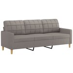 vidaXL Ensemble de canapés 2 Pièces avec coussins Taupe Tissu