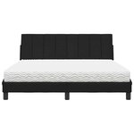 vidaXL Lit avec matelas noir 160x200 cm tissu