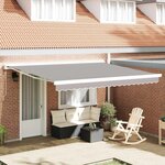 vidaXL Auvent Rétractable Gris clair 400 × 300 cm Tissu  Métal