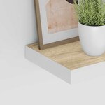 vidaXL Étagère murale flottante chêne et blanc 60x23 5x3 8 cm MDF