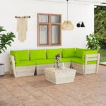 vidaXL Salon de jardin palette 6 Pièces avec coussins bois d'épicéa