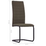 vidaXL Chaises à manger cantilever lot de 2 marron tissu