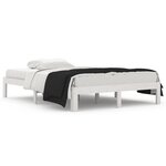 vidaXL Cadre de lit Blanc Bois massif 135x190 cm Double