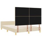 Cadre de lit en tissu crème vidaXL - 140x190 cm
