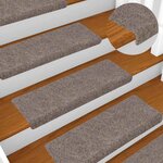 vidaXL Tapis d'escalier autocollants 30 pièces 65 x 21 x 4 cm Beige Bord rectangulaire