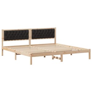 vidaXL Cadre de lit avec tête de lit Noir 200 x 200 cm Pin massif