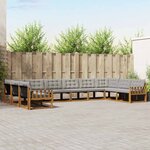 vidaXL Ensemble de canapés d'extérieur 10 Pièces Gris Naturel et Clair