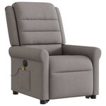 vidaXL Fauteuil inclinable de massage électrique Taupe Tissu