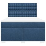 vidaXL Sommier à lattes de lit avec matelas Bleu 140x200 cm Tissu