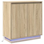 Buffet vidaXL avec LED en chêne Sonoma - 71 x 34 5 x 75 cm - Fabriqué en bois d'ingénierie
